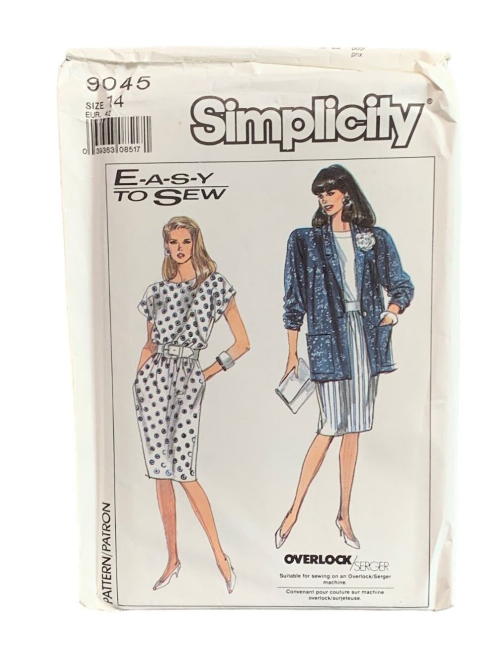Simplicity 9045 Pattern Size 14 Jacket Dress 80s Fashionista Uncut